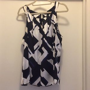 White House Black Market modern design silk blouse